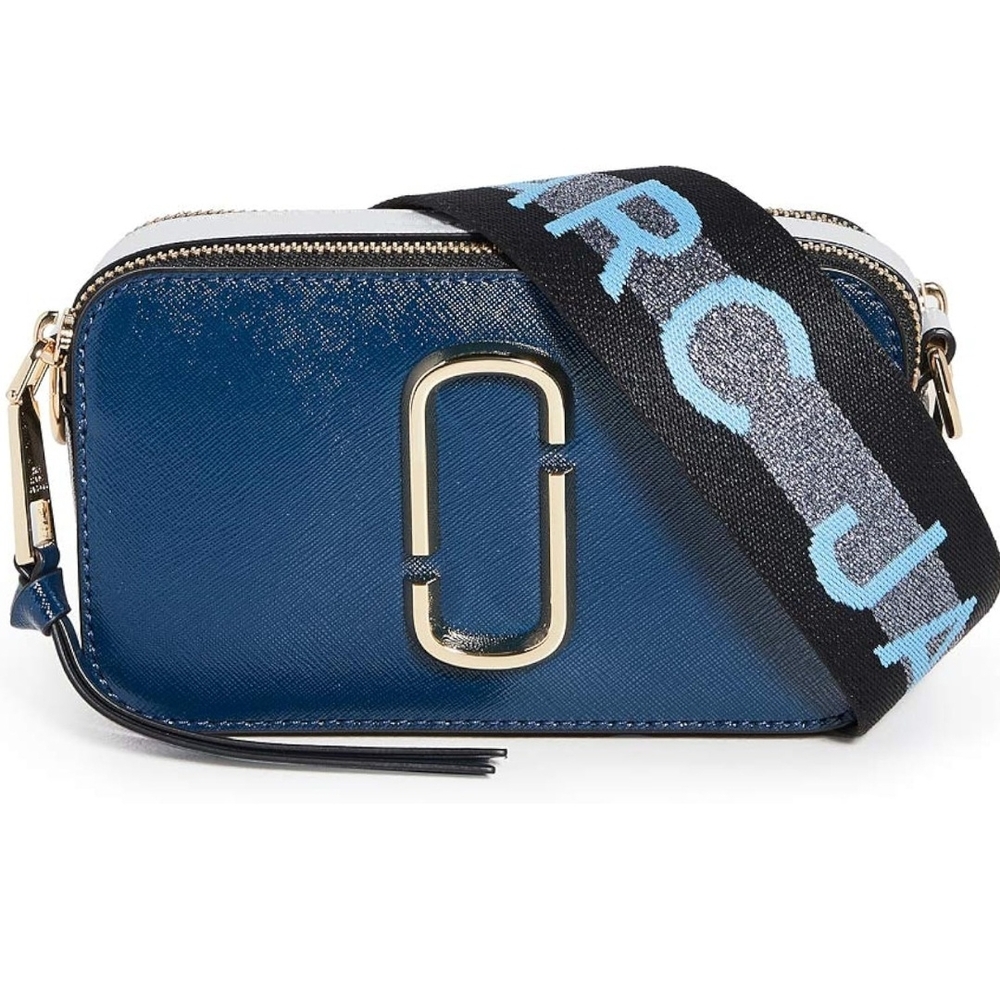 Marc Jacobs Navy Crossbody Bag with Gold Accents